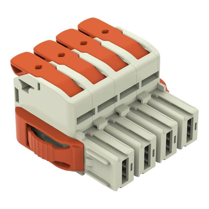 conector de emenda fêmea 4 pólos wago cabo 0,75mm a 25mm 76a 1000v 832-1104/037-000 (mp)