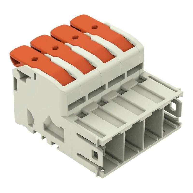 conector de emenda macho 4 pólos wago cabo 0,75mm a 25mm 76a 1000v 832-1204 (mp)