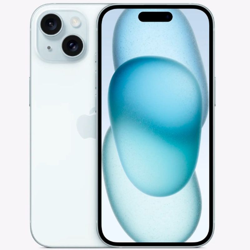apple iphone 15 256gb azul tela oled 6.1" ios 18 (aat)