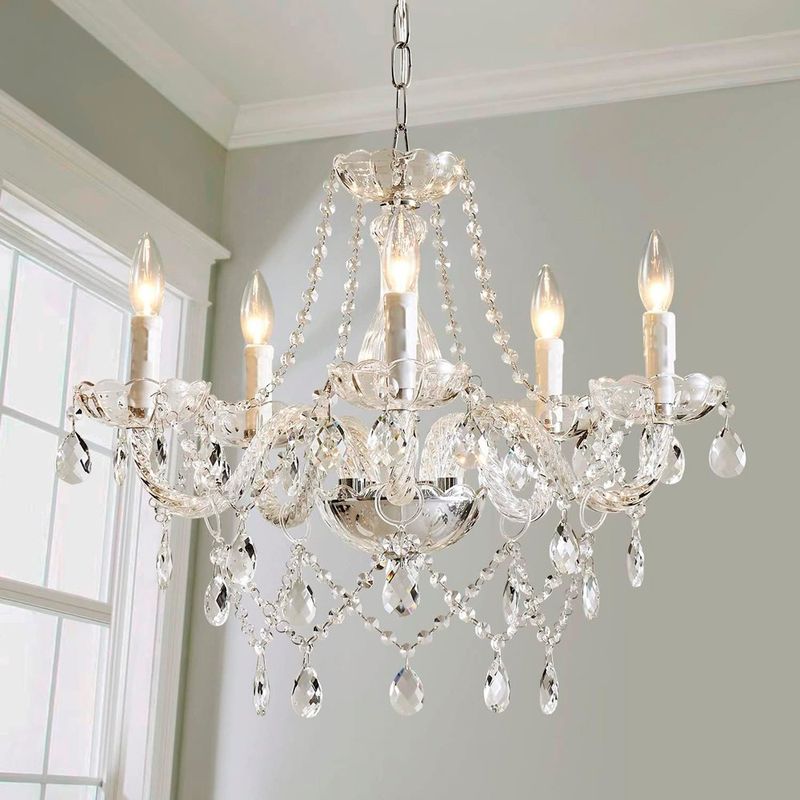 lustre saint mossi de cristal com 5 luzes a-bi