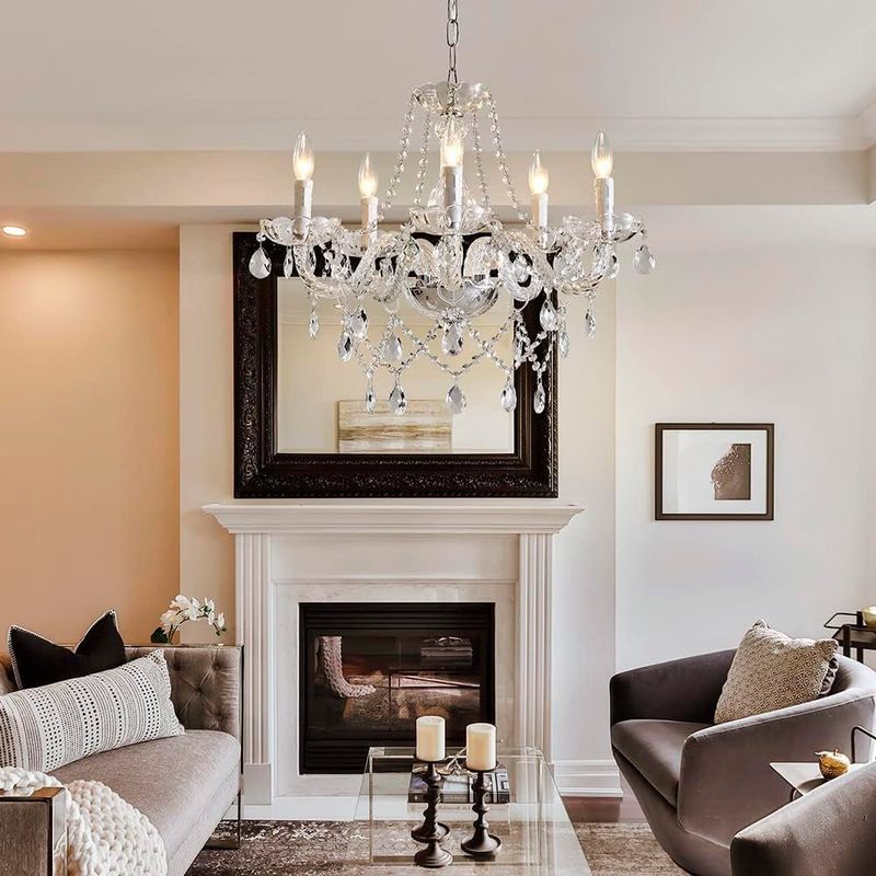 lustre saint mossi de cristal com 5 luzes a-bi