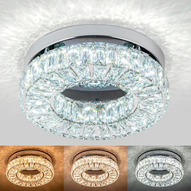 lustre moderno cainjiazh cristal branco a-bi