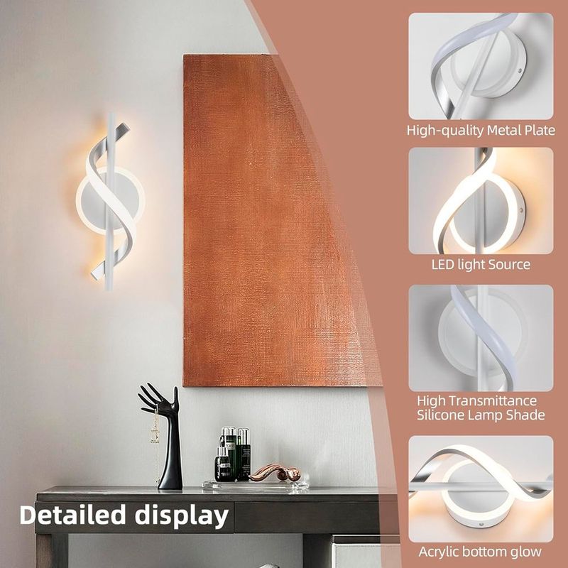 lâmpadas de parede eidisuny led branco a-bi