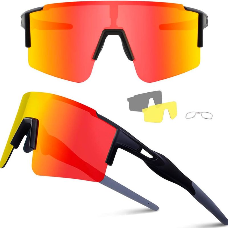 óculos ukoly para ciclismo com 3 lentes preto a-bi