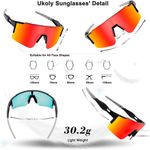 óculos ukoly para ciclismo com 3 lentes preto a-bi