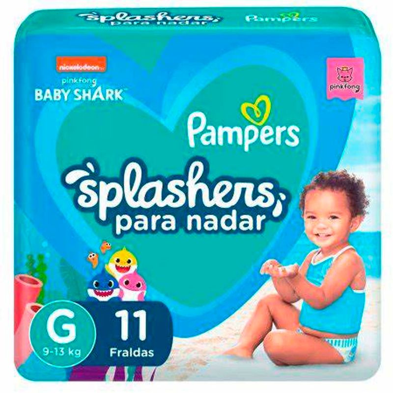 fralda para piscina pampers splashers 9-13kg g 11 unidades