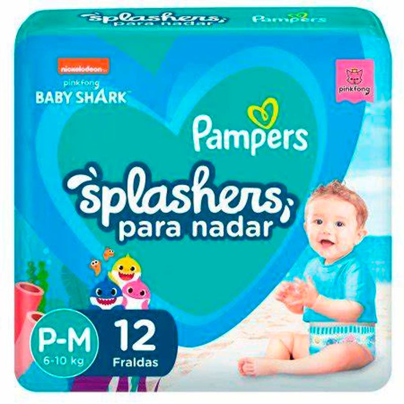 fralda para piscina pampers splashers 6-10kg p-m 12 unidades