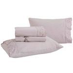 jogo de cama rozac 4 peças golden bordado queen offwhite (mp)
