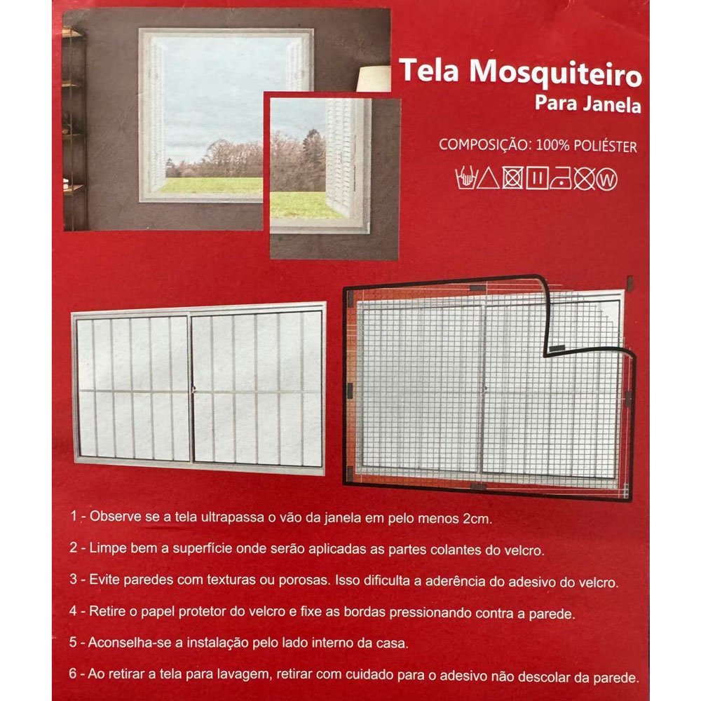 Tela Mosqueteiro Para Janela Adomes 125x155cm Branco (MP)