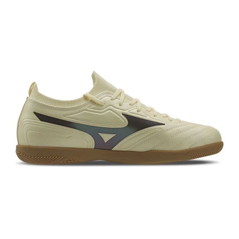 Chuteira Futsal n°42 Mizuno Regent Marfim Petróleo