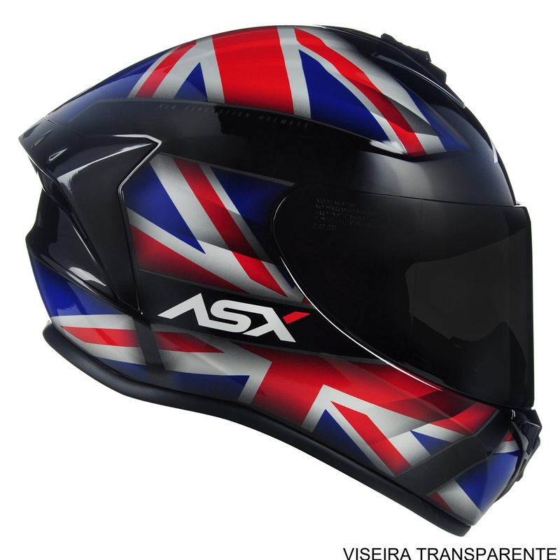 capacete asx draken uk brilho preto vermelho azul 64 (mp)