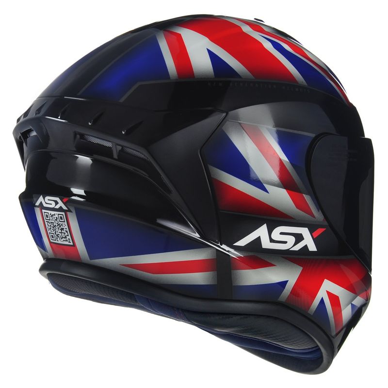 capacete asx draken uk brilho preto vermelho azul 64 (mp)
