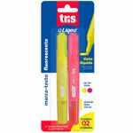 marca texto tris liqeo slim neon com 2 unidades amarelo e rosa 610115