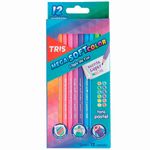 lápis de cor tris mega soft com 12 unidades tons pastéis 687841