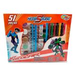 maleta de pintura escolar wellkids hero squad 51 peças (mp)