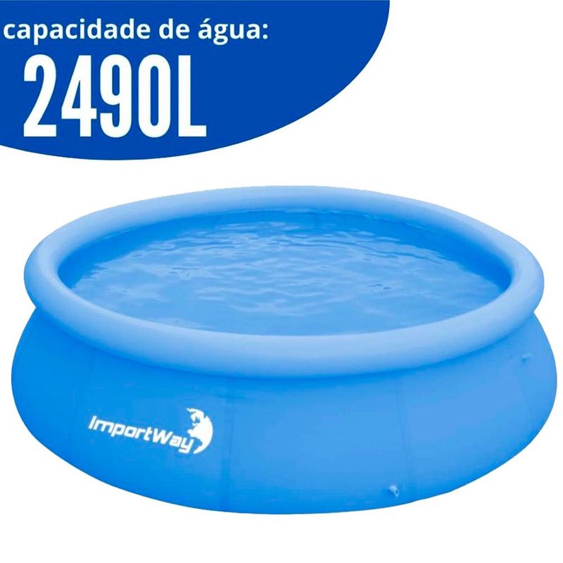 piscina inflável 2490 litros com borda wellmix summer ws7965 (mp)