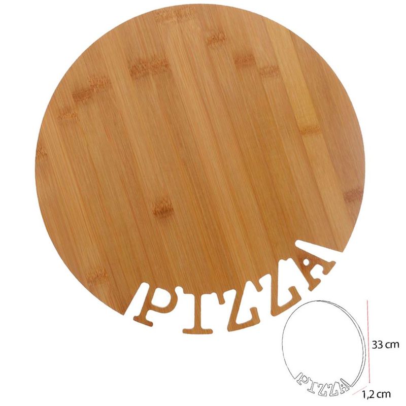 tábua para pizza bambu d&a 33cm redonda (mp)
