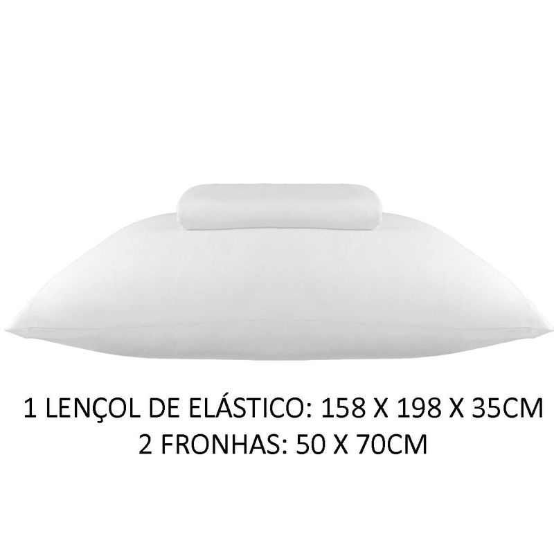 jogo de cama rozac 3 peças golden fit queen branco (mp)
