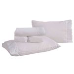 jogo de cama rozac 4 peças golden bordado casal branco (mp)