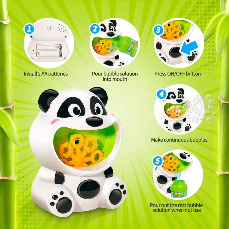 máquina bolhas bubble fun infantil panda 118ml a-bi