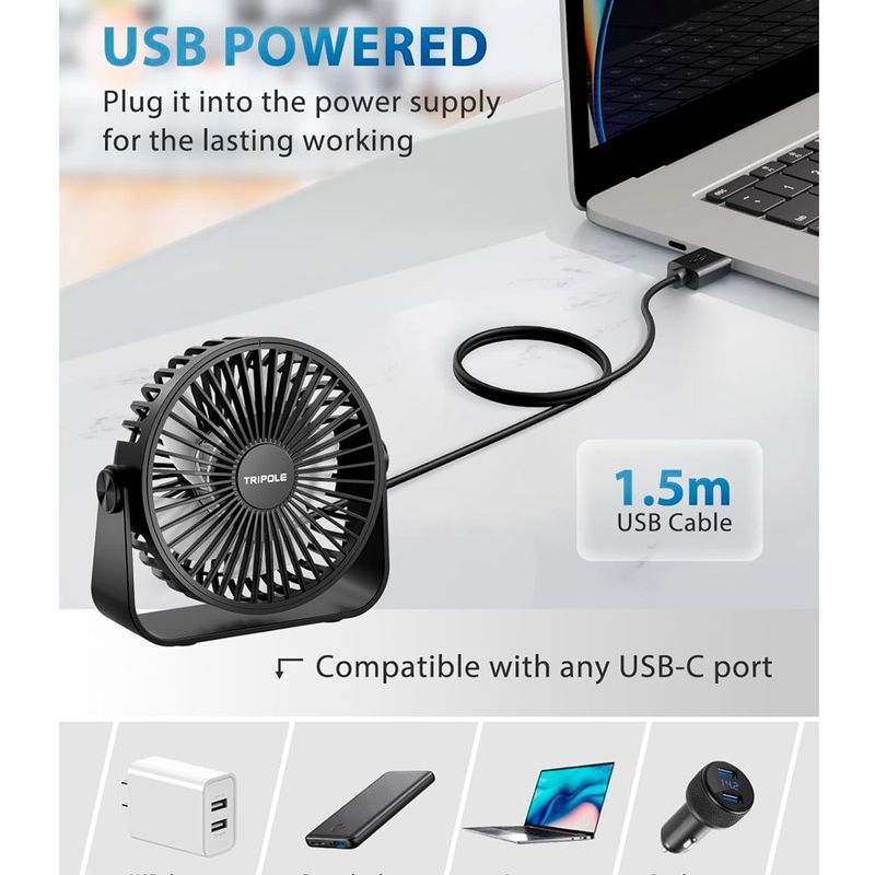 ventilador de mesa portátil tripole preto a-bi