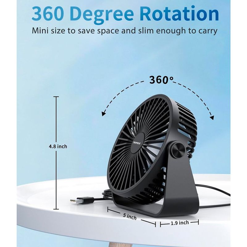ventilador de mesa portátil tripole preto a-bi