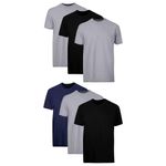 camisas masculinas hanes em algodão 6 peças tamanho g a-bi
