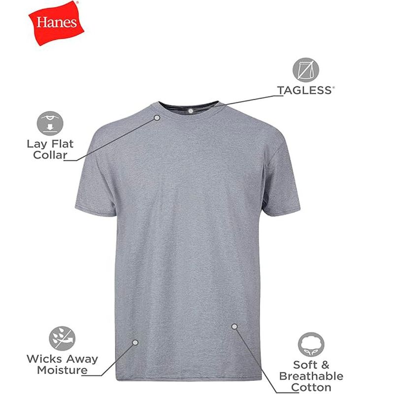 camisas masculinas hanes em algodão 6 peças tamanho g a-bi