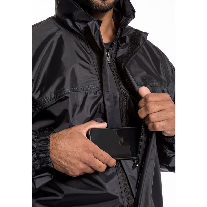 capa de chuva pantaneiro abertura de ventilação costas sem forro preto gg (mp)