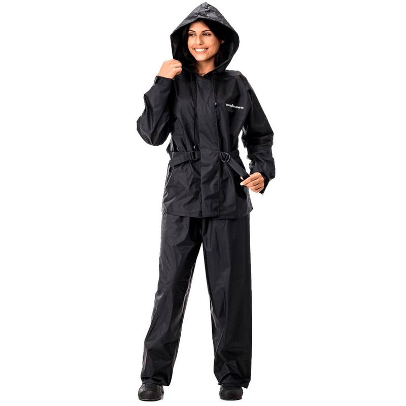 capa de chuva feminino pantaneiro nylon capuz preto g (mp)