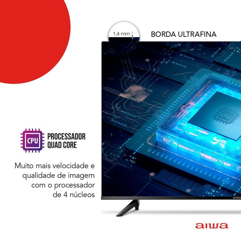 smart tv aiwa 43" led full hd hdr10 dolby áudio android wi fi 8843-01