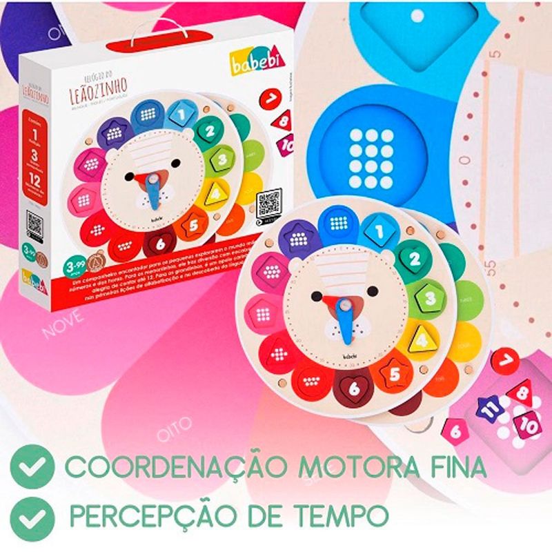 brinquedo educativo reloginho do leaozinho bilingue babebi 7052 (mp)