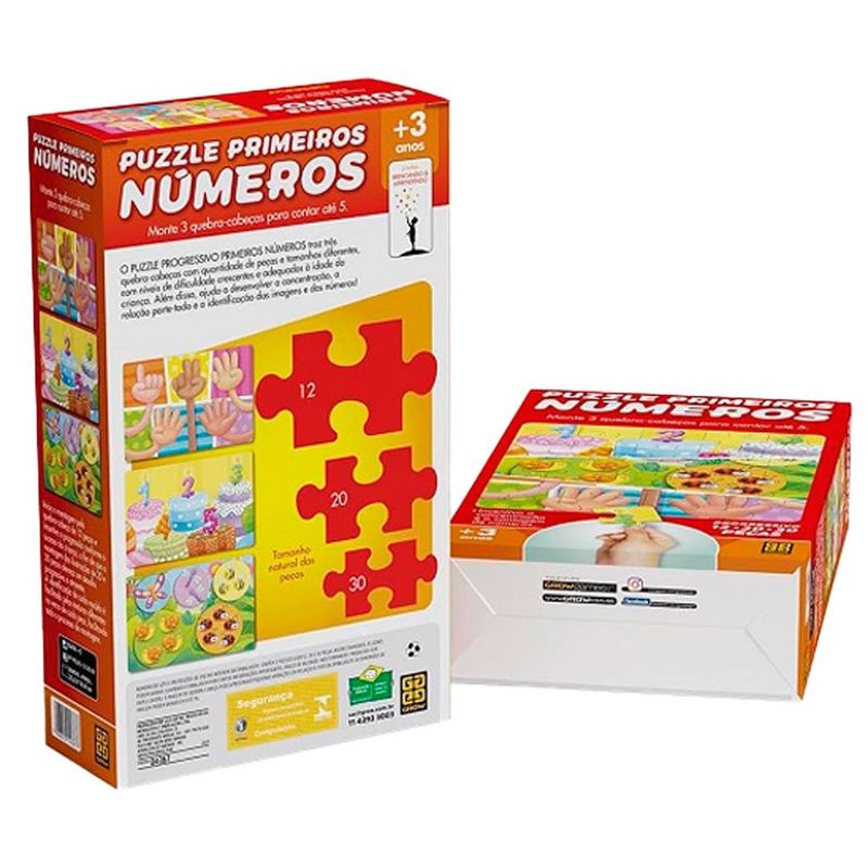 brinquedo educativo puzzle primeiros numeros grow 04367 (mp)