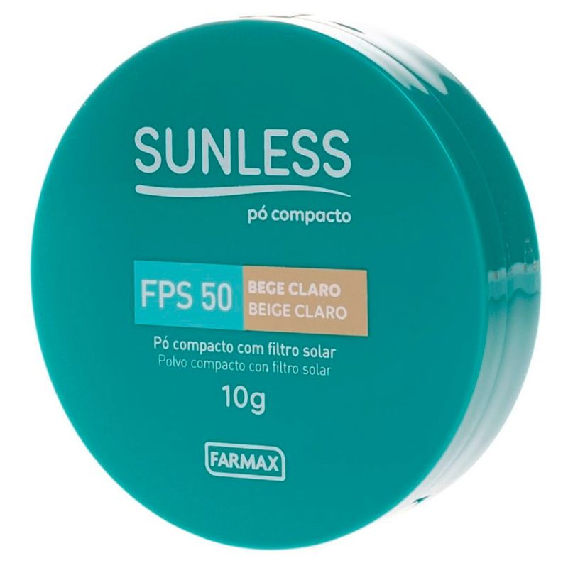 pó compacto farmax sunles fps50 bege claro 10g