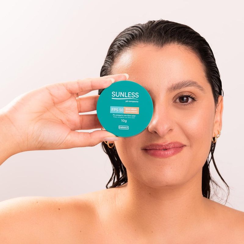 pó compacto farmax sunless fps50 bege médio 10g