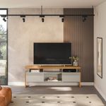 rack para tv até 70" linea esmeralda nature com off white