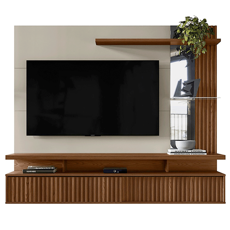 painel home para tv até 60" linea maragogi freijó e off white