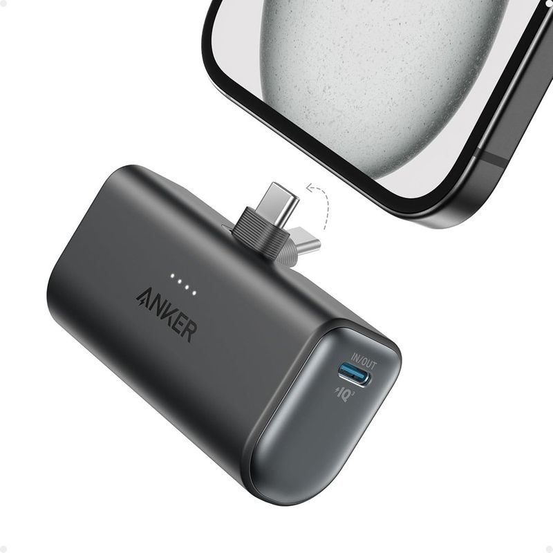 carregador portátil anker tipo usb-c 5000mah preto a-bi