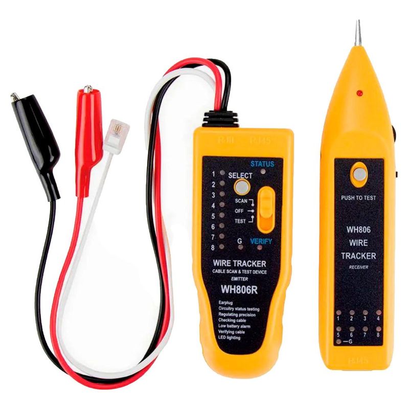 kit localizador e testador de cabos cablix com conexão rj11 e rj45 tf track (mp)