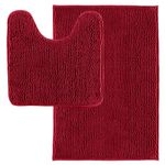 kit tapete banheiro corttex dallas 2 peças vermelho (mp)