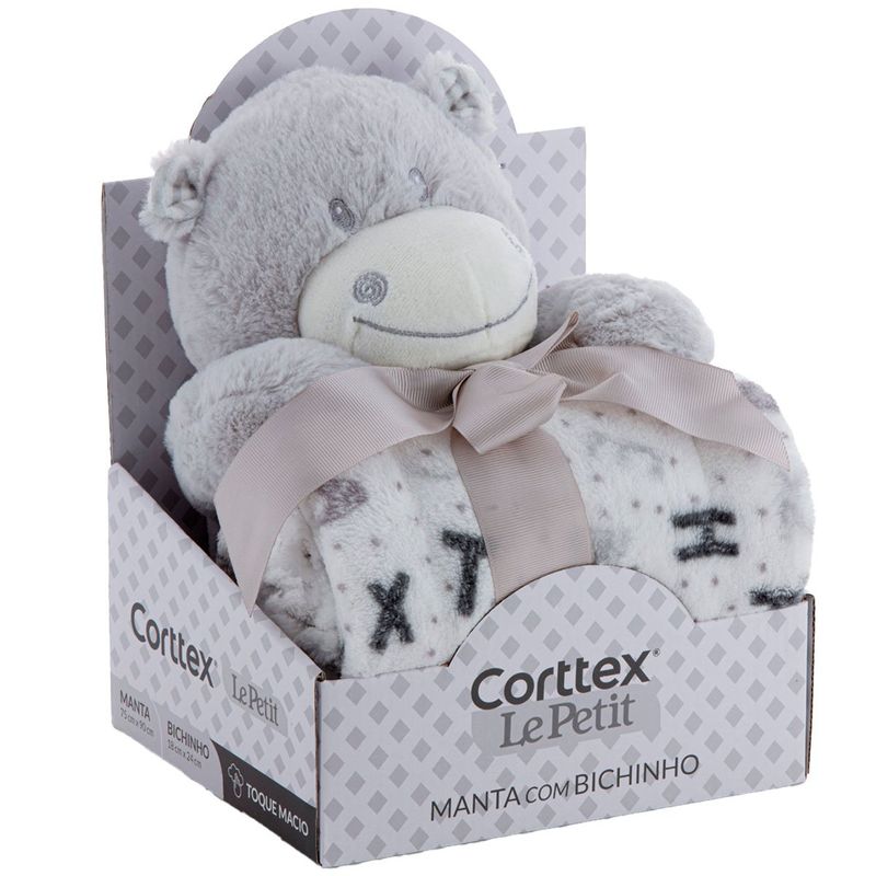 manta bebê corttex le petit com macaquinho 70x90cm (mp)