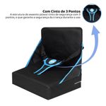 assento infantil portátil para cadeiras tubline com alça 22kg azul (mp)