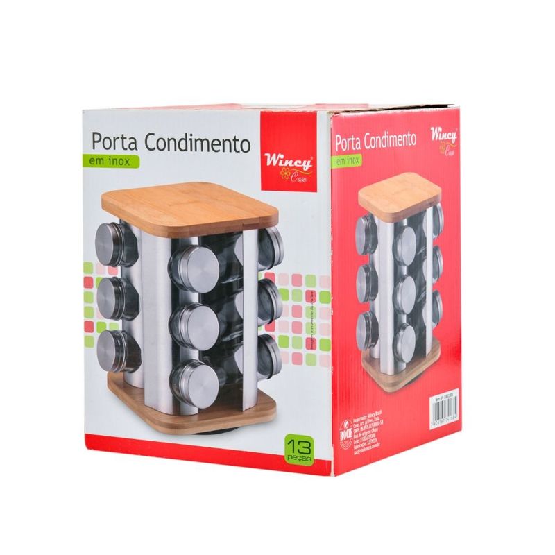 porta condimentos giratório wincy 13 peças inox ixb01008 (mp)