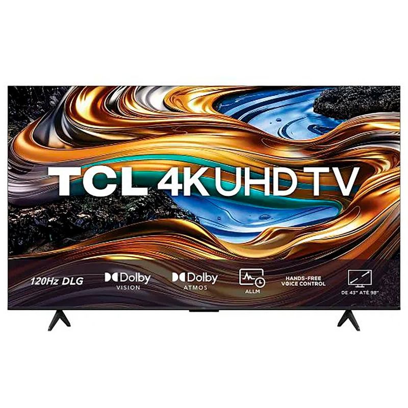 smart tv 75" tcl led 4k uhd google design sem borda 75p755