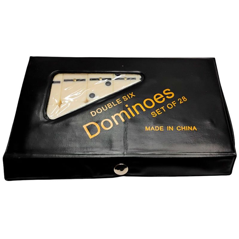 jogo de dominó 28 peças 12mm com estojo art-24-151 (mp)