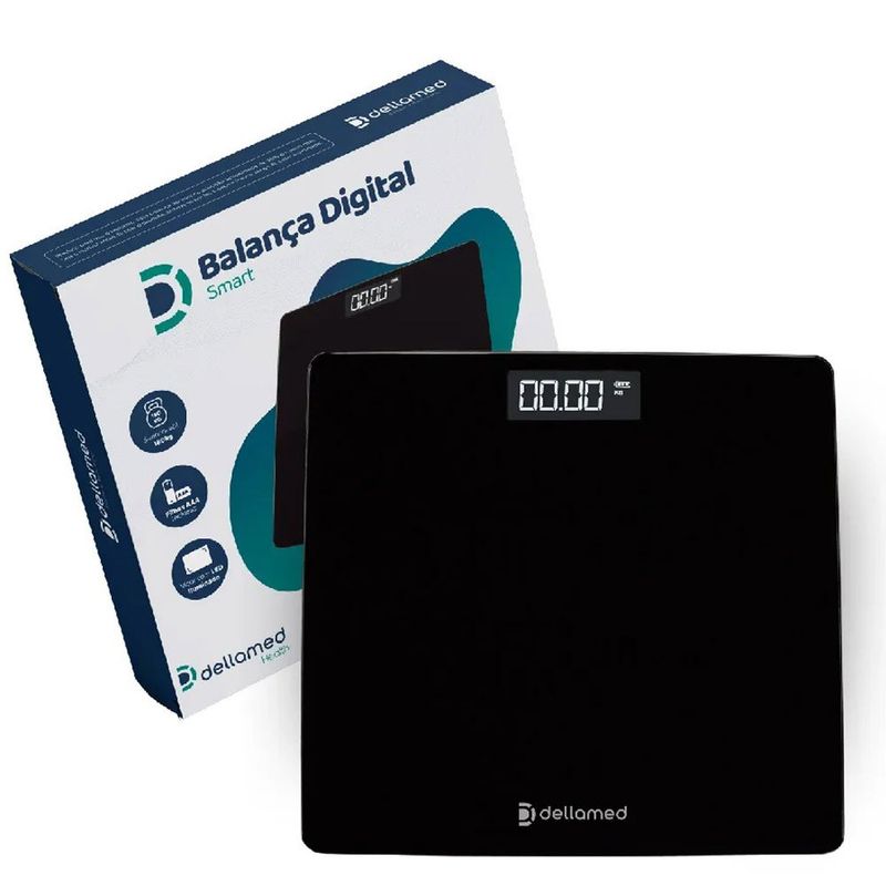 balança corporal digital dellamed smart até 180kg preto (mp)