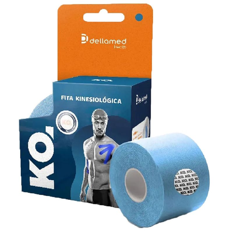 bandagem elástica kinesiológica dellamed azul (mp)