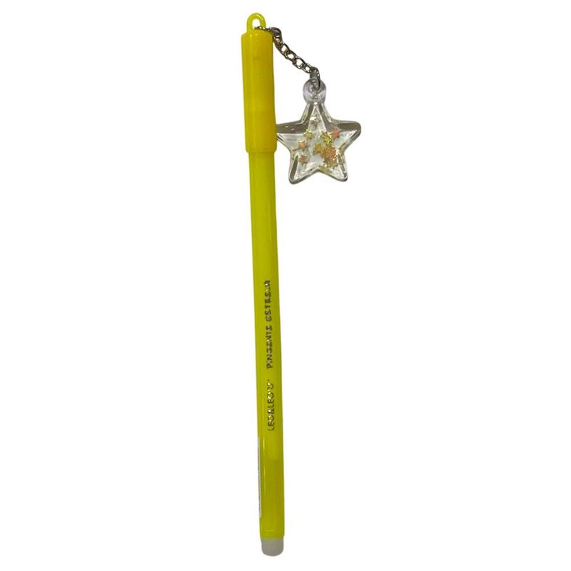 caneta gel apagável leo&leo 0.5 pingente estrela amarela (mp)