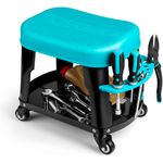 banco giratório duratech com rodas preto/azul a-bi