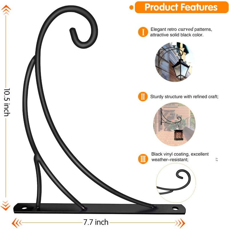 suporte para plantas aonagi preto para cestas 2 peças a-bi